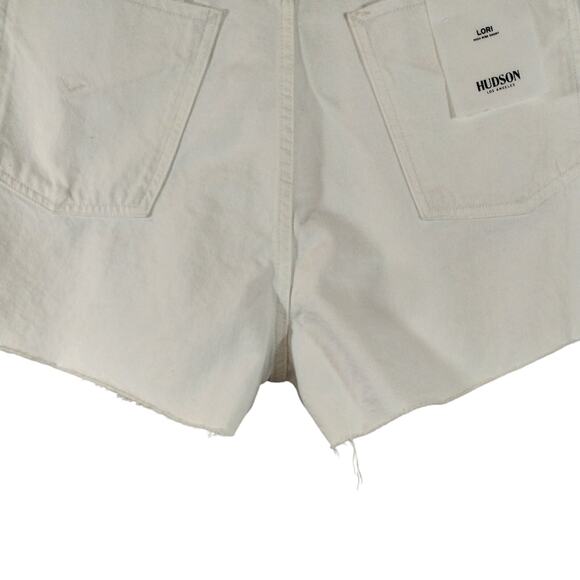 E Hudson Los Angeles Women's White Lori High Rise Denim Shorts NWT Plus Size 32 - Picture 7 of 10